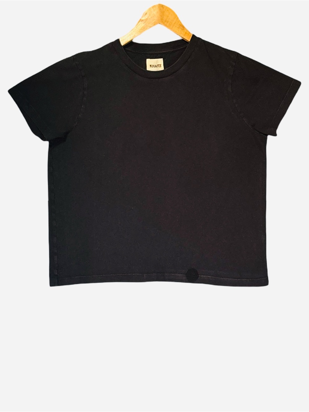 KHAITE Black Cotton Crewneck Tee Soft Short Sleeve Medium
